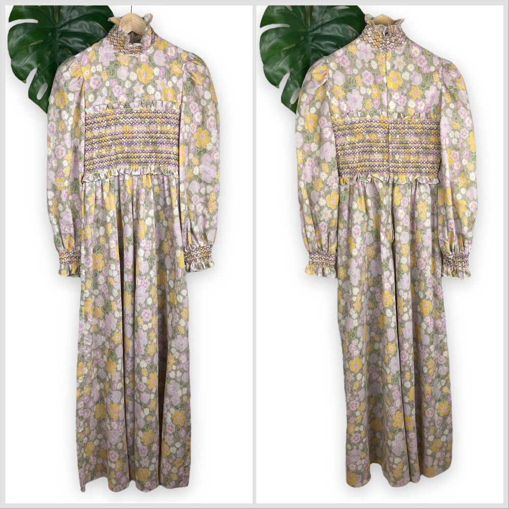 Marcel Fenez by Roland Klein Authentic Vintage 1970s Prairie Maxi Hostess Dress - Picture 8 of 14
